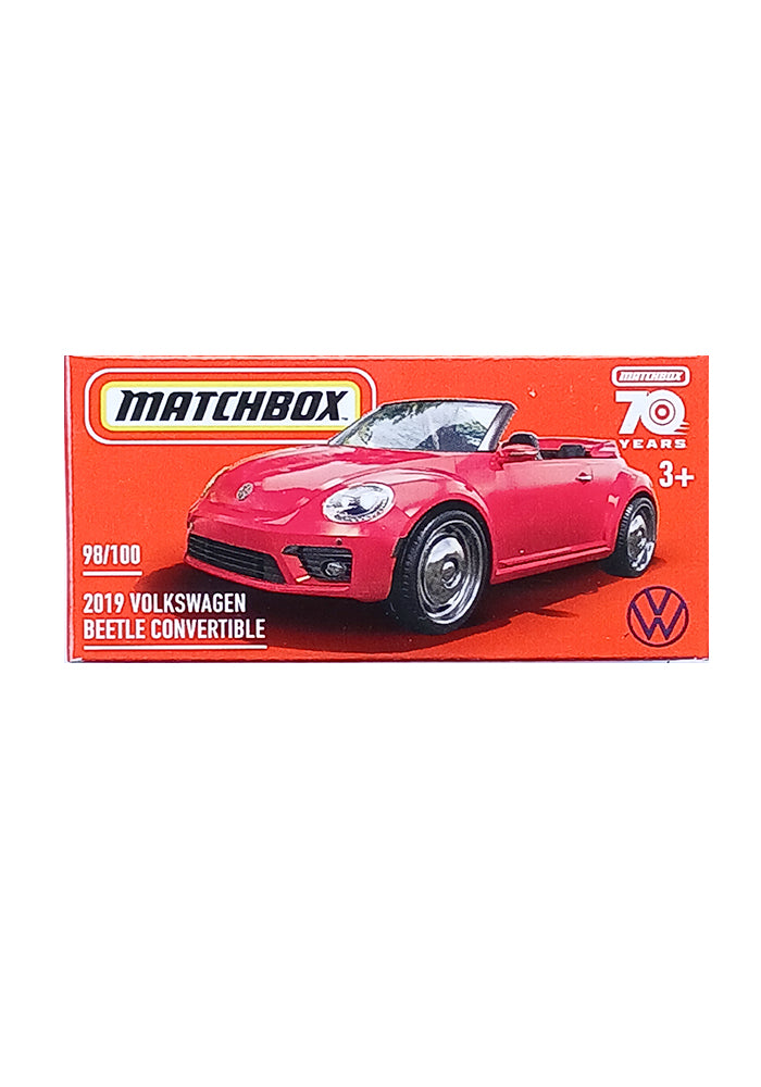 Matchbox Volkswagen Beetle Cabrio 2019 – Orange, MBX 14/100, Superfast, Kurzkarte, Mattel 2022