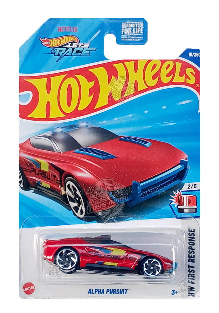 EXCLUSIVES Hot Wheels Alpha Pursuit - Red - 2024 Card (Blister Damage ...