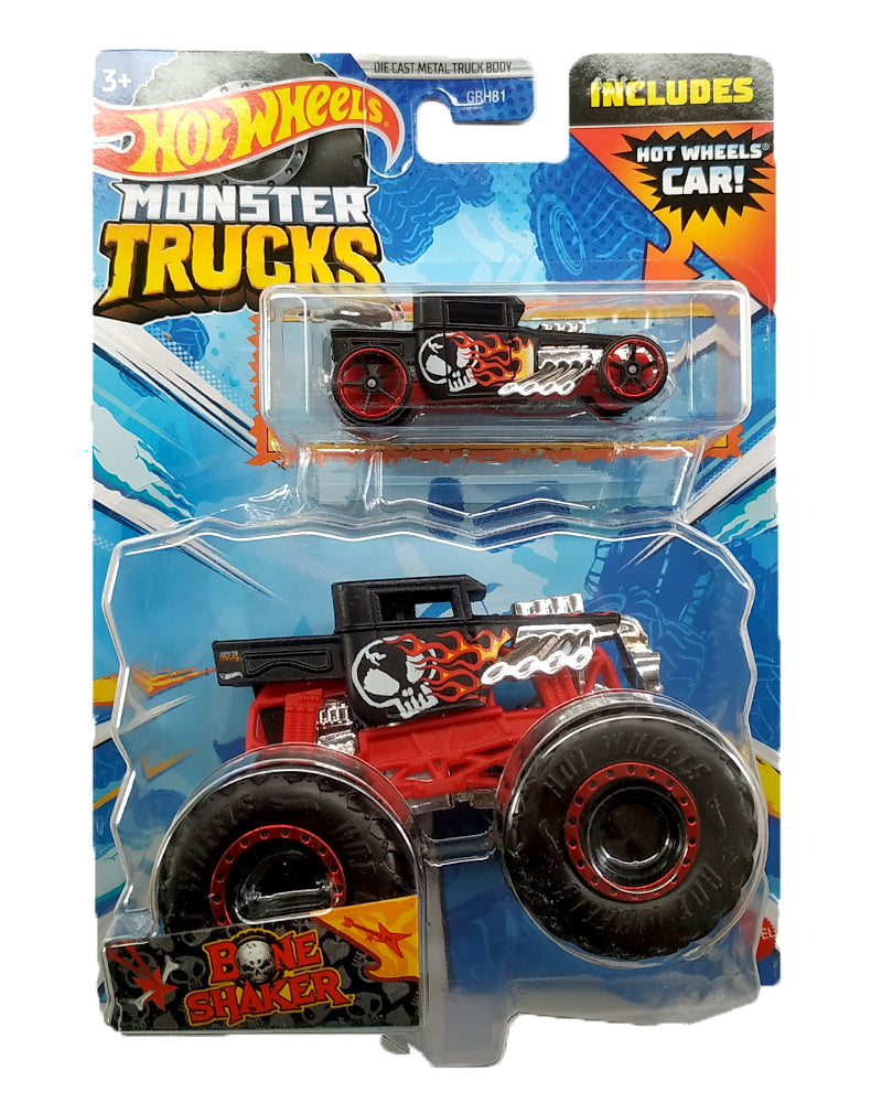 Hot Wheels Monster Trucks Bone Shaker, Black/Red Toy