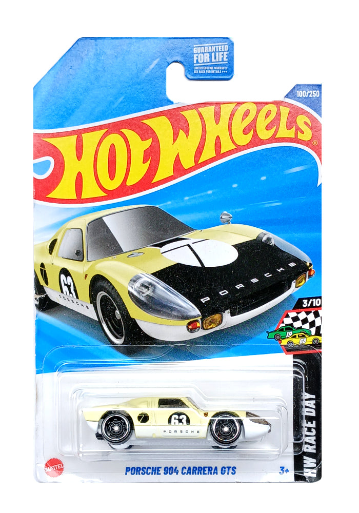 EXCLUSIVES Hot Wheels Porsche 904 Carrera GTS Yellow White 2024 Card (Card Damage Car in Excellent Condition) (With Protector Case)