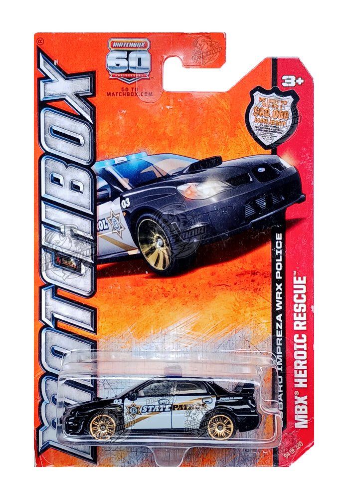 EXCLUSIVES Matchbox Subaru Impreza WRX Police - Black / White
