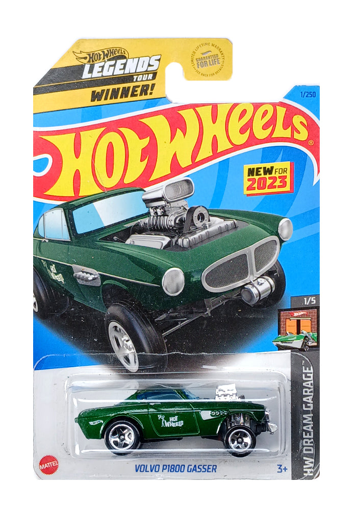 EXCLUSIVES Hot Wheels Legends Tour Volvo P1800 Gasser Green 2021 Card (Blister Damage Car in Excellent Condition) (With Protector Case)