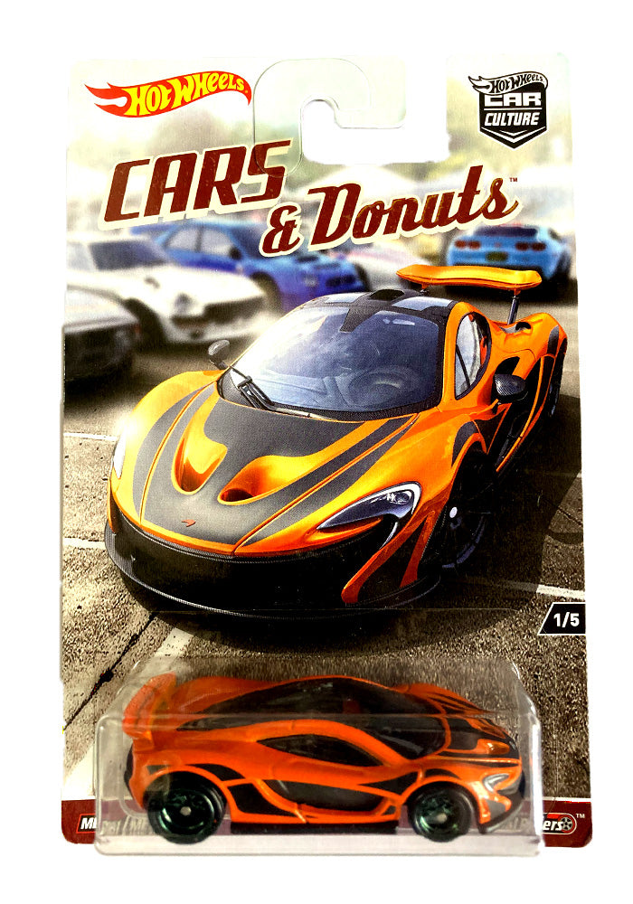 EXCLUSIVES Hot Wheels Cars & Donuts McLaren P1 Orange / Black Toys